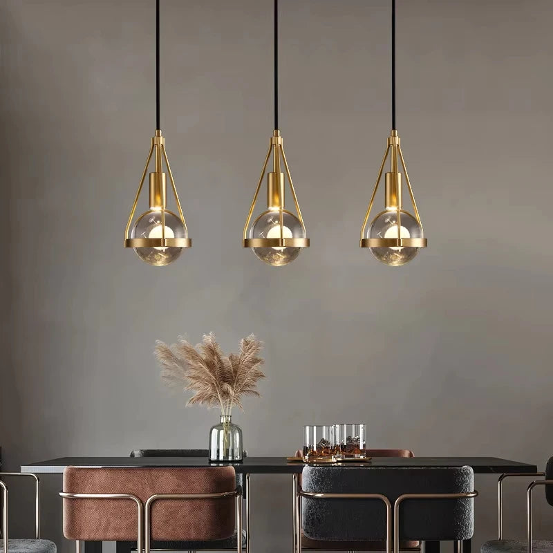 suspension lumineuse moderne or transparent 2000 82000 lumens chambre salon étude hall
