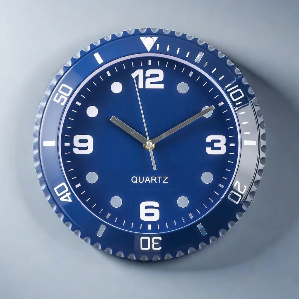 horloge murale classique numérique bleu abstraite quartz sans bruit salon