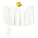 nappe table ronde satin blanc noir unie moderne opaquer 145cm 180cm 200cm 228cm