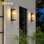 lampe murale gris moderne rayures verticales éclairage extérieur résistante intempéries led rechargeable occlusion abatjour