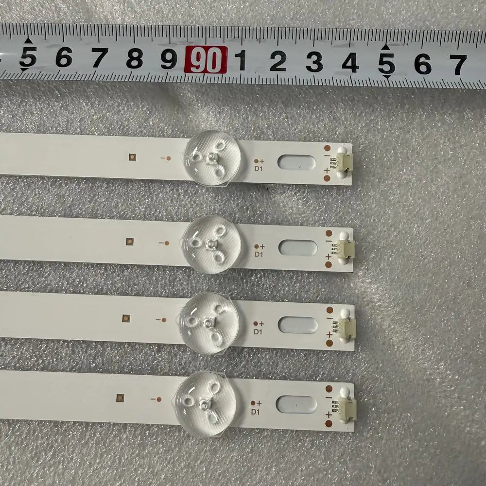 bande lumineuse led blanc bleu connecteurs électriques moderne 90mm fixations aluminium sans câble