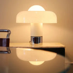 lampe table moderne orange ampoule led e14 cable électrique blanc argent mat