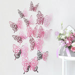 papillons décoratifs adhésifs rose violet doré bleu ajouré artisanal élégant décoration maison mariage salon