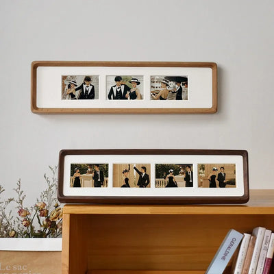 Cadre photo triptyque bois massif blanc