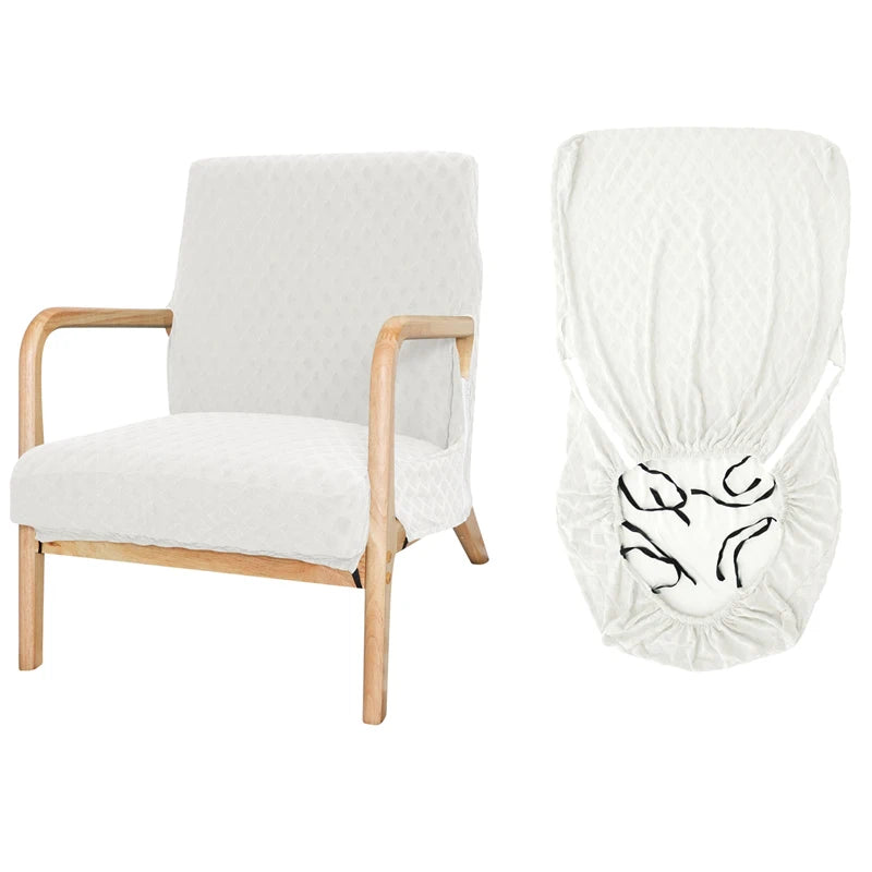 housse fauteuil élastique polyester vert motif géométrique moderne élastiques inclusion fermeture glissière