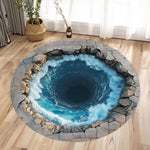 tapis moderne effet 3d noir blanc contemporain salon chambre salle bain 80x80cm 120x120cm