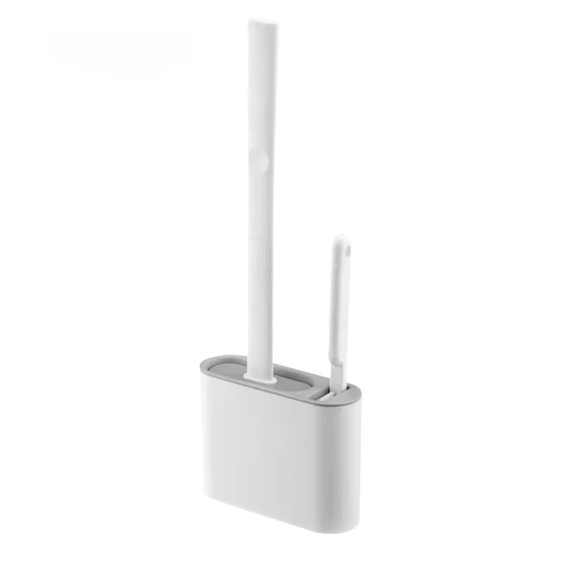nettoyeur cuvette toilette silicone flexible mural blanc gris balai picots support adhésif salle bains