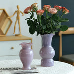 vase verre opaque moderne fleurs artificielles décoration table salon maison