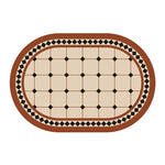 tapis table beige noir résistants chaleur imperméables lavables fleurs stylisées texture cuir classique élégant