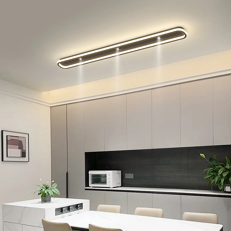 plafonnier led moderne ultra mince bande lumineuse chambre couloir blanc flux lumineux élevé télécommande
