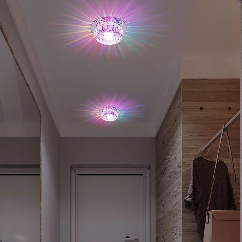 spot led moderne verre transparent argenté effet brillant lumineux surface