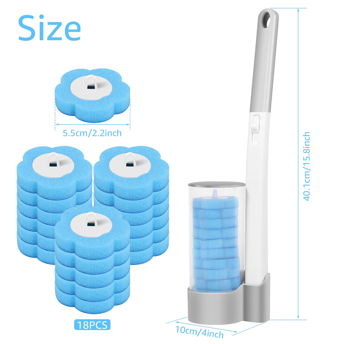 brosse toilette rechange blanche bleue violet jaune moderne kit nettoyage salle bain