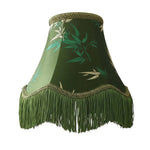 abat jour vert feuilles classique franges opacité tissu lampe décoration chambre moderne vintage