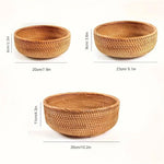 paniers rotin tissage traditionnel marron clair rustique naturel rangement décoration maison cuisine
