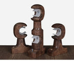 boucles rideau bois naturel clair foncé finition lisse classique vis support terminal