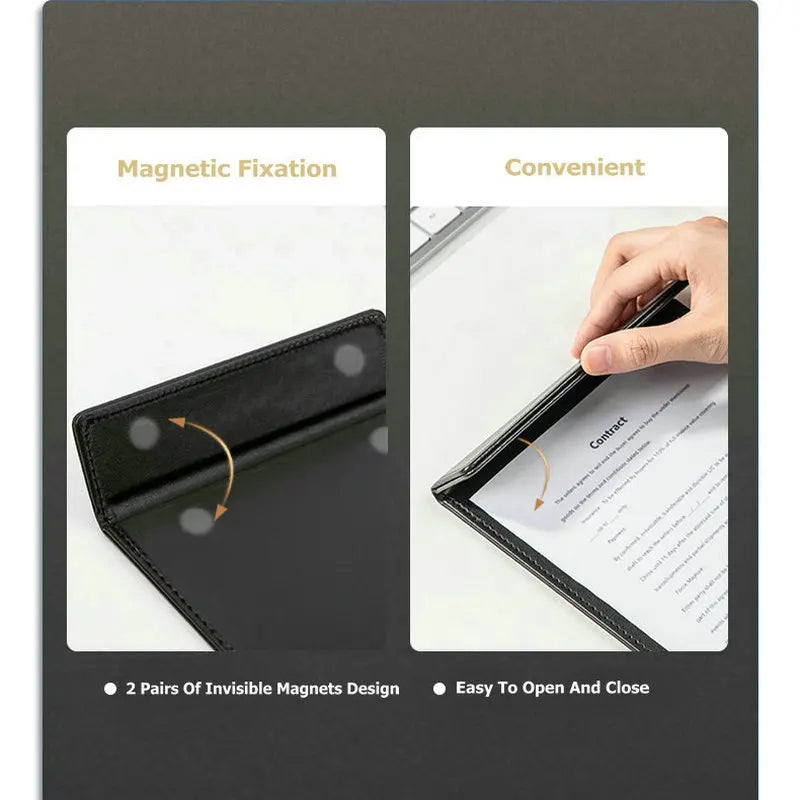 Presse-papiers magnétique cuir PU A5 jaune