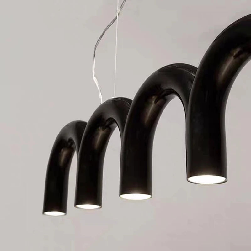 Suspension lumineuse moderne LED bleu noir blanc circulaire designINCTERUPTEURTOUCHES