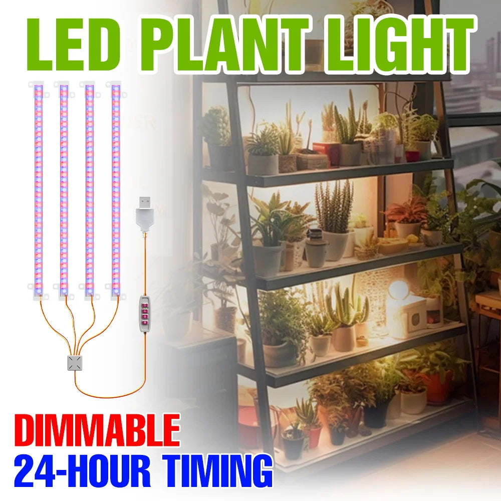 lampe led plante 30 50cm blanc rose bleu moderne clips adaptable usb