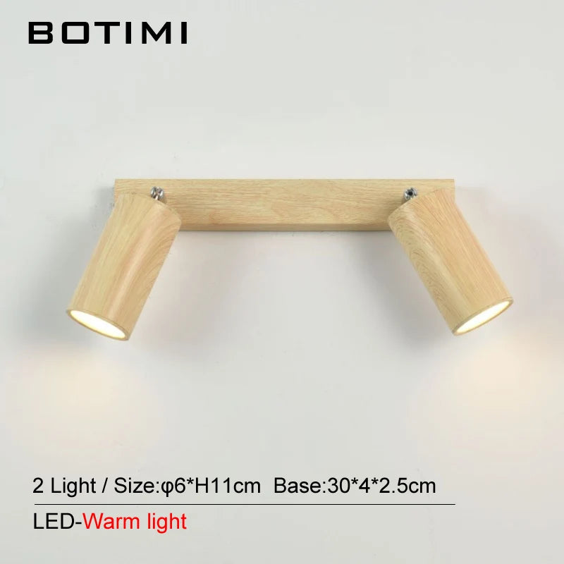 lampe murale moderne grain bois éclairage chambre entrée étude led 220v fixée mur contemporain