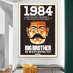 affiches pop art révolutionnaires géorges orwell 1984 graphiques abstrait oeil stylisé rouge noir beige