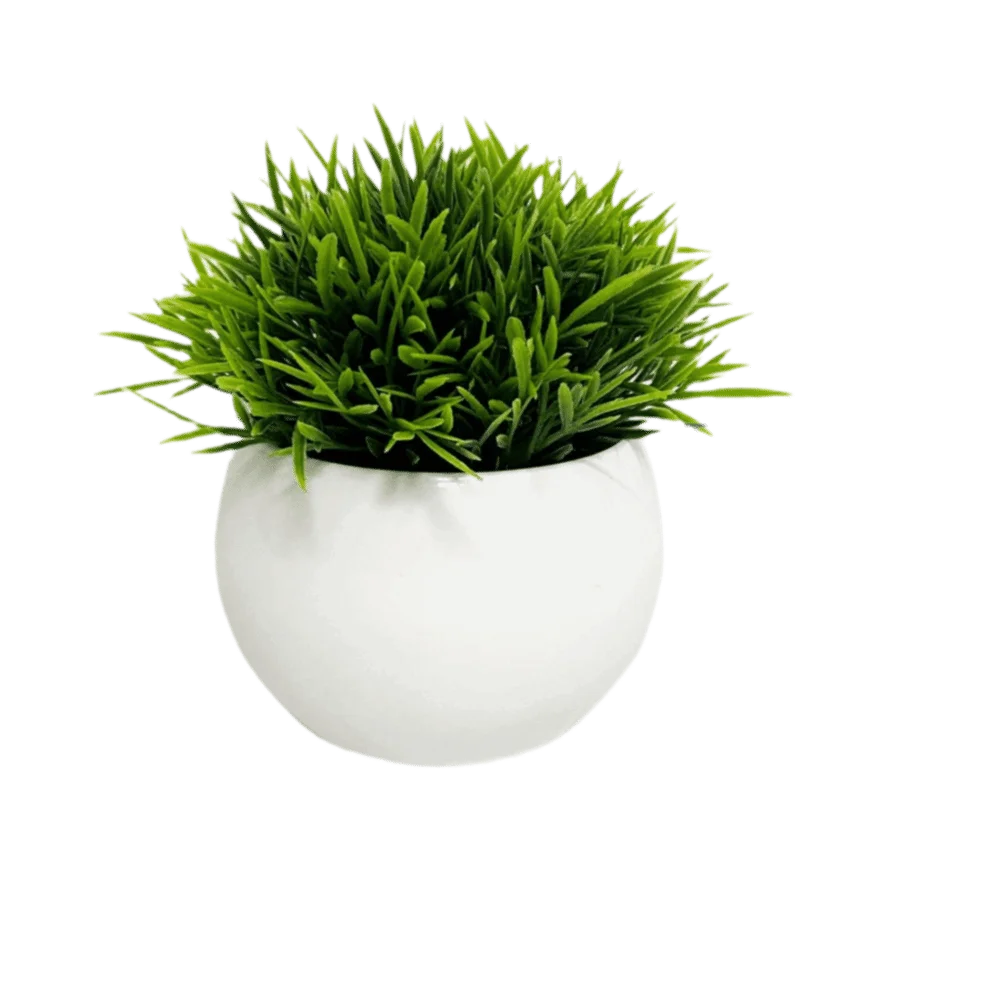 plantes artificielles vertes feuilles fines pot blanc extérieur moderne décoration anniversaire ornement accroché