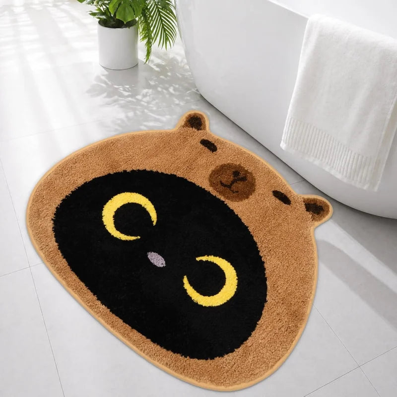 tapis moelleux antidérapant polyester dessin animé moderne maison salon chambre bleu gris vert marron