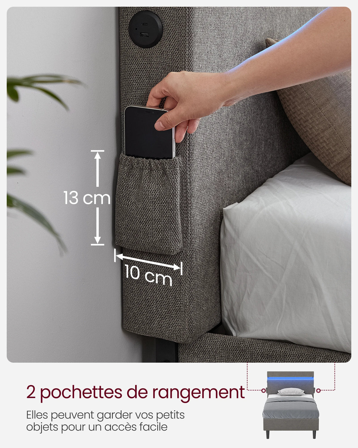 Structure en métal robuste avec 6 pieds pour une stabilité optimale