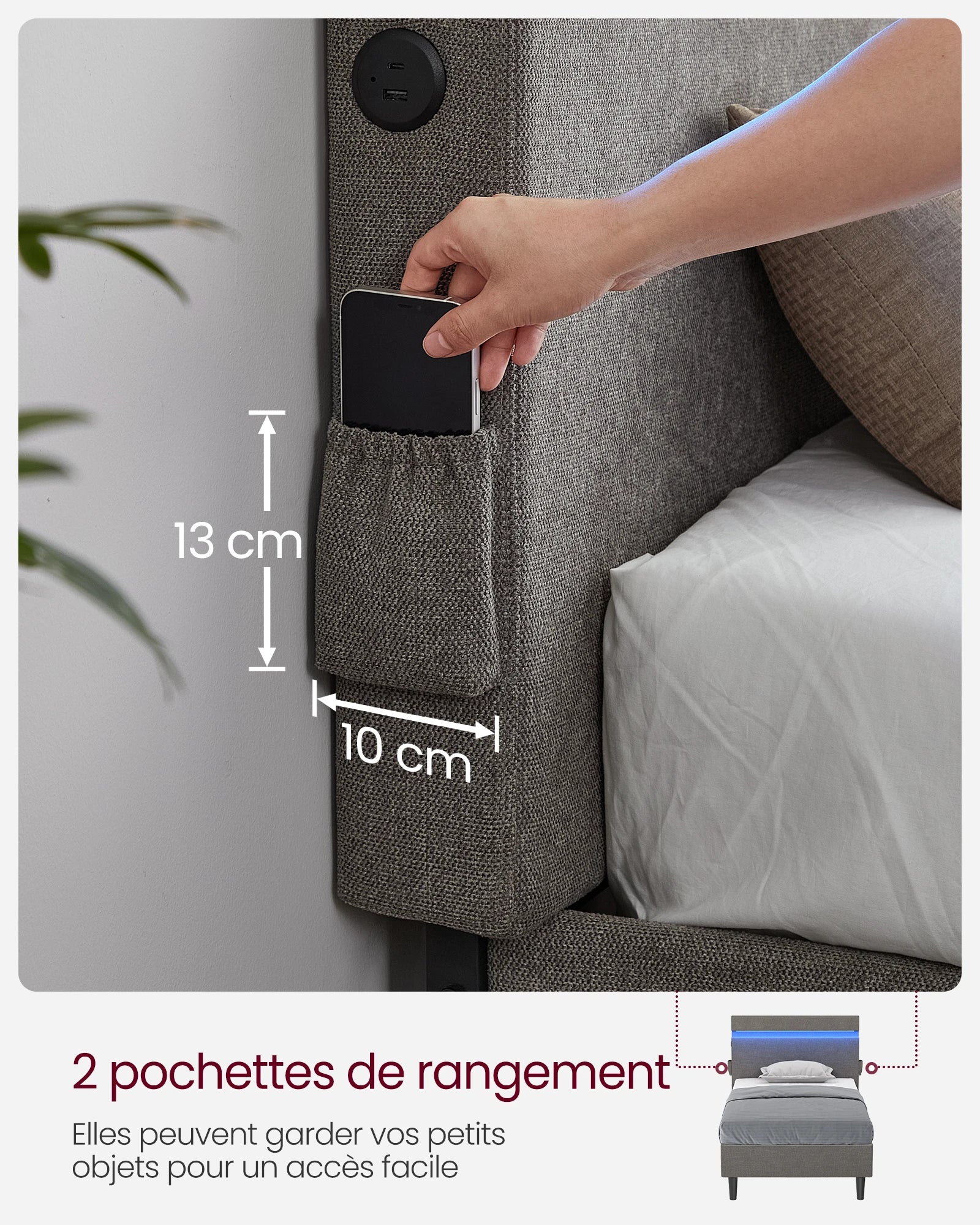 Structure en métal robuste avec 6 pieds pour une stabilité optimale