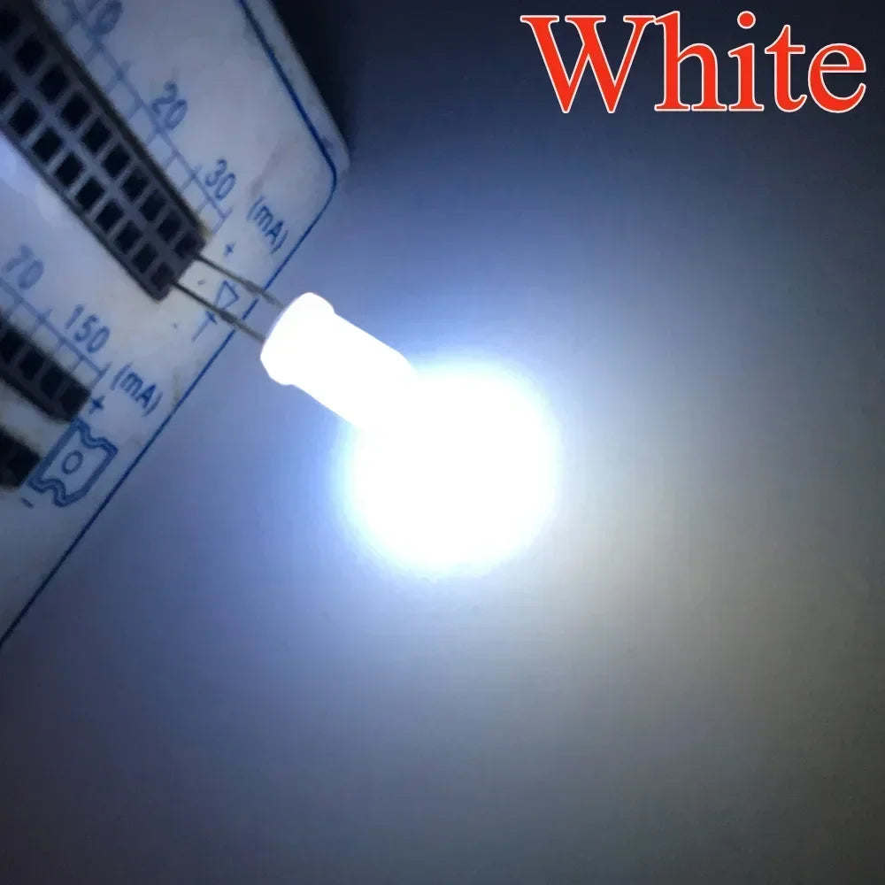 Diodes led bleu vert rouge blanc chaud blanc 5mm diffusées 1000 pièces nouvelle condition