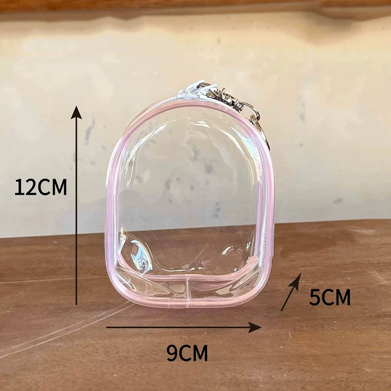 sac main transparent moderne cordon serrage noir vert rose violet minimaliste
