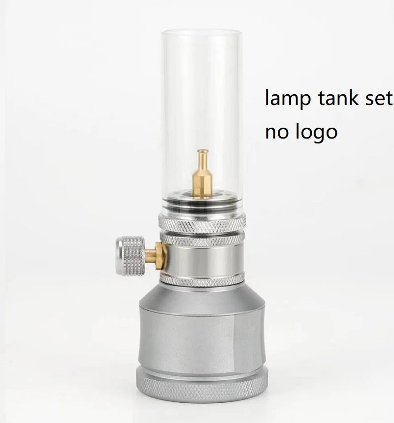 lampe gaz vintage rétro argent doré bleu métal transparent verre fixée tringle decoration fonctionnelle