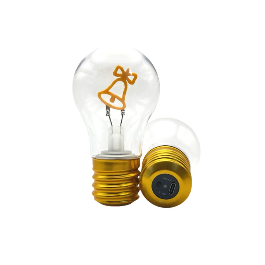 ampoule led décorative vintage rechargeable transparente cœur papillon fleur cadeau lumière chambre moderne dorée