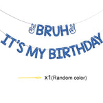 guirlande lettres anniversaire noir bleu or élégante festive fil lettres reliefs brillants
