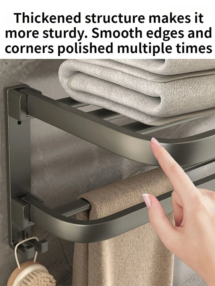 porte serviettes mural aluminium gris moderne serviettes coton brosse dents brosse toilette fixations vis