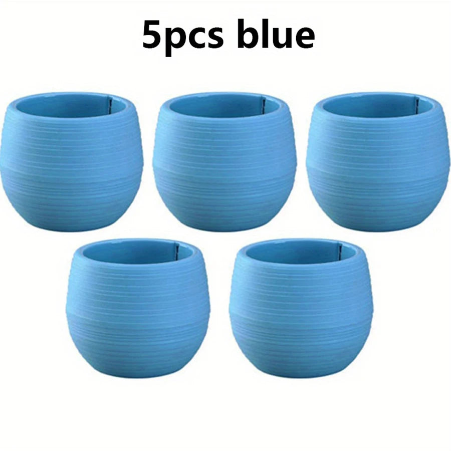 cache pots succulentes couleurs mixtes rayures horizontales moderne minimaliste plastique variété tons vibrant
