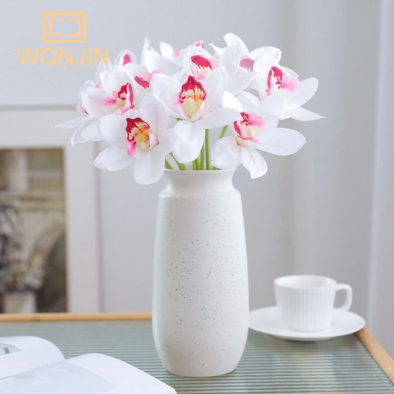 bouquet fleurs artificielles orchidées rose blanc moderne décoration intérieure mariage anniversaire chambre