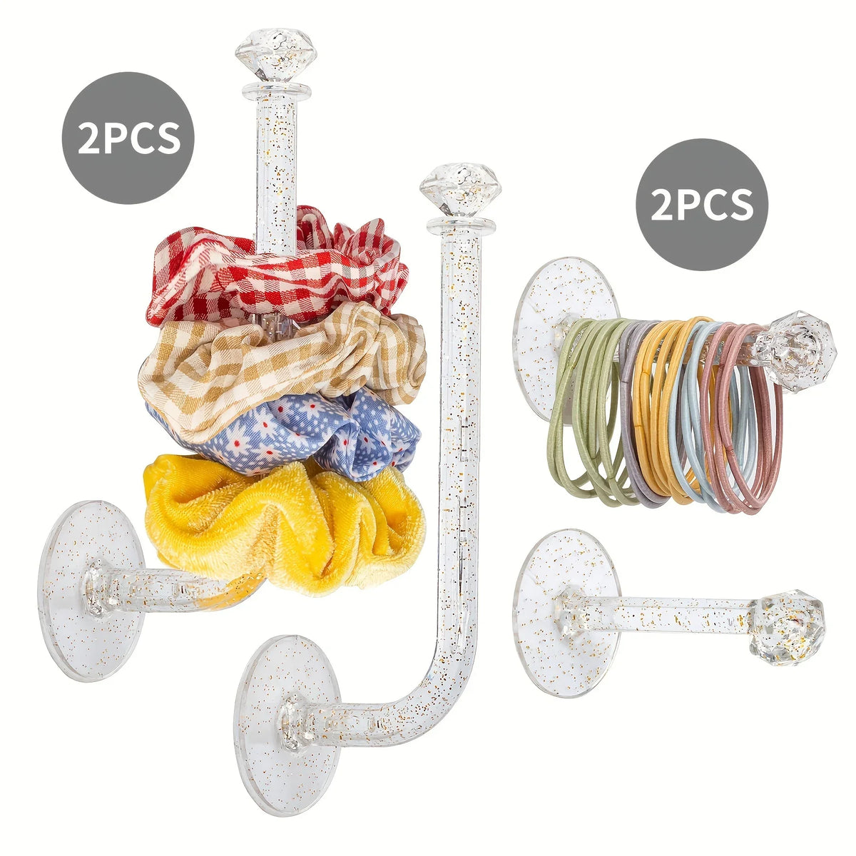 supports muraux accessoires coiffure élastiques bandeaux paillettes effet scintillant shabby chic vintage adhésif fixations