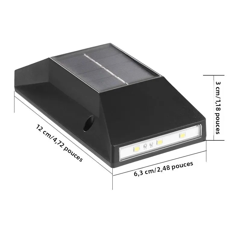 applique murale solaire noire moderne panneau solaire led certifiée cem rohs