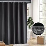 rideau douche noir moderne 180x180cm 12 crochets opaques tissu plissé respectueux environnement minimaliste