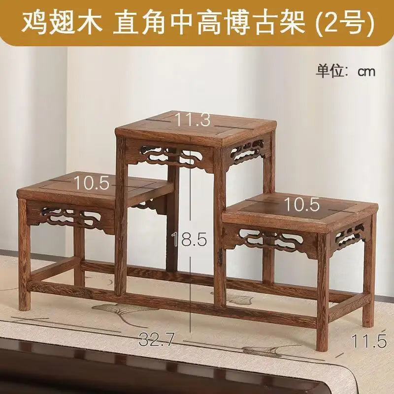 support pot bois sculpté banc tabouret traditionnel décoration patio étagère plant stand organisateurextérieurintérieur