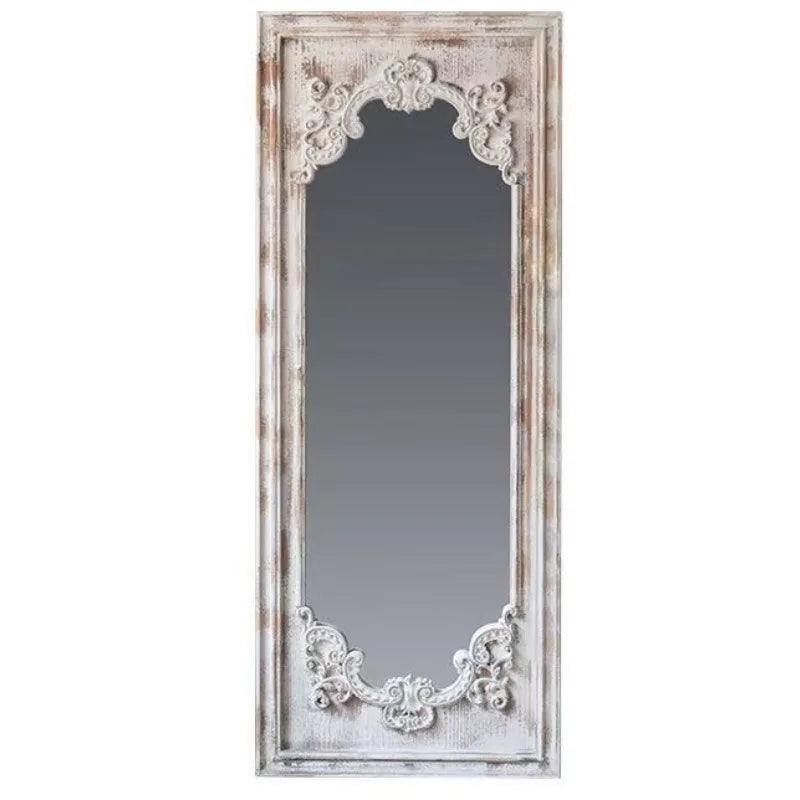 miroir vintage blanc décoration florale shabby chic bois opaque grand chambre erotique