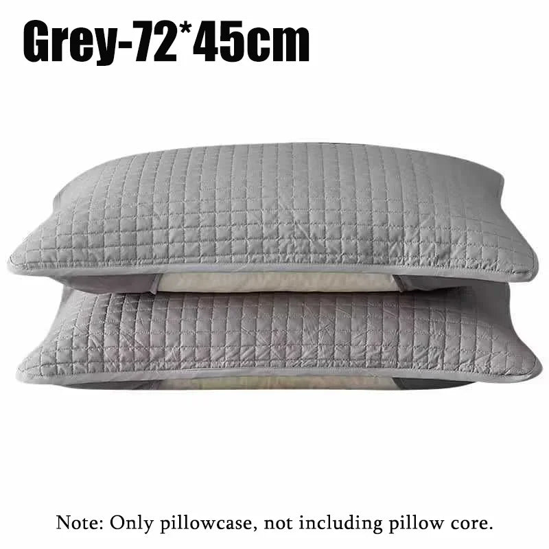 protège oreiller quilté gris clair moderne housse coussin coton polyester hypoallergénique respirant