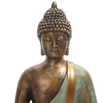 statue bouddha résine bronze zen jardin décoration extérieure or vieilli points coiffure plantes grasses
