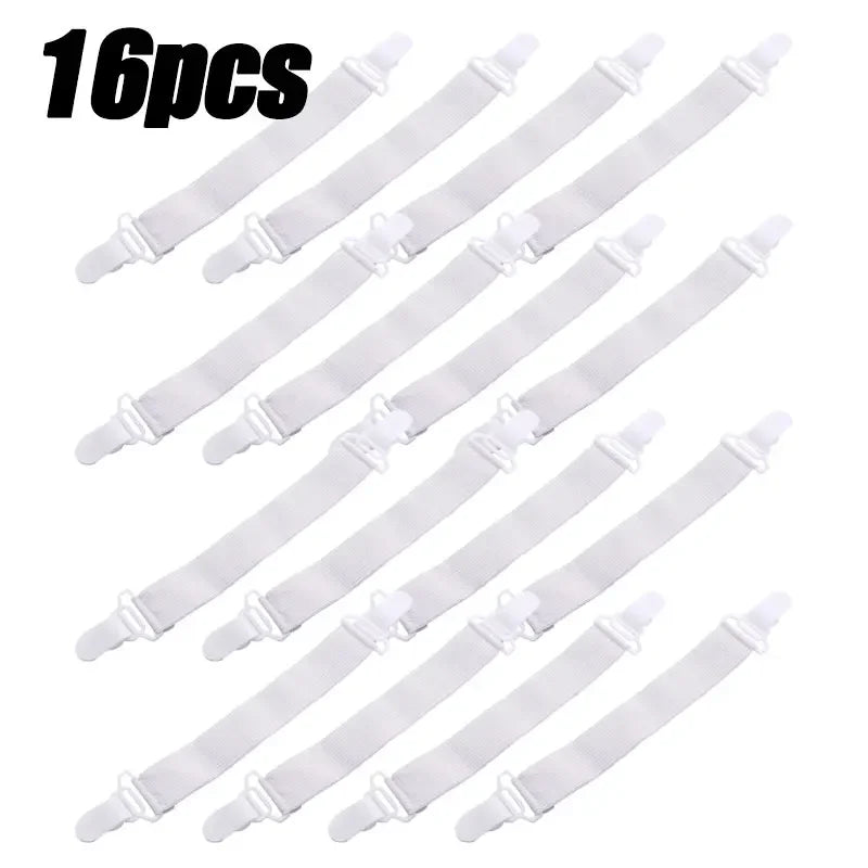attaches drap métal élastique blanc noir utilitaires clips ressorts ensemble fixations couvertures lit canapé