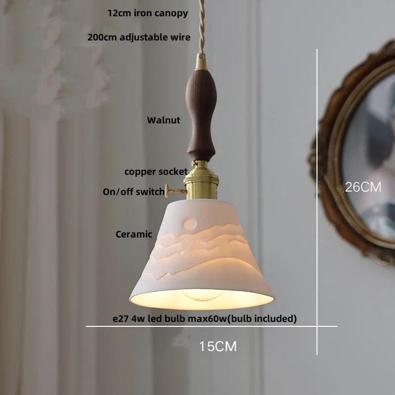 lampe suspendue led blanc doré noyer perforations vintage rustique ampoule e27