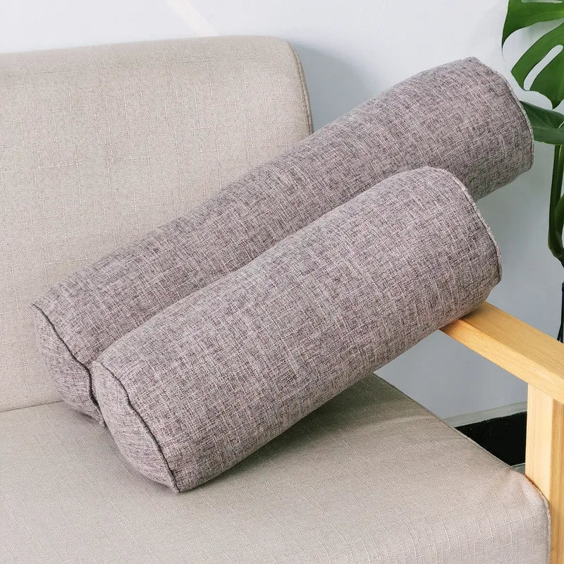 coussins ronds modernes imperméables blanc gris orange bleu marron texture lin amovibles lavables adultes