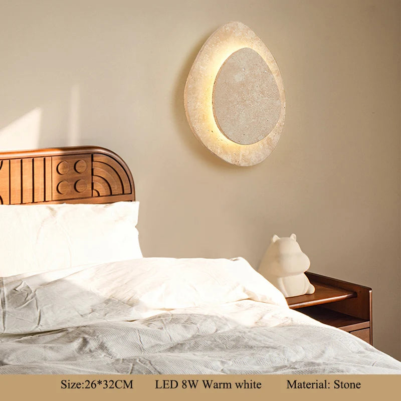 lampe murale moderne pierre led beige minimaliste chambre entrée