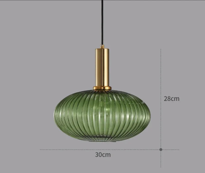 suspension lumineuse moderne vert rayures opacité câble noir chambre salon étude principal