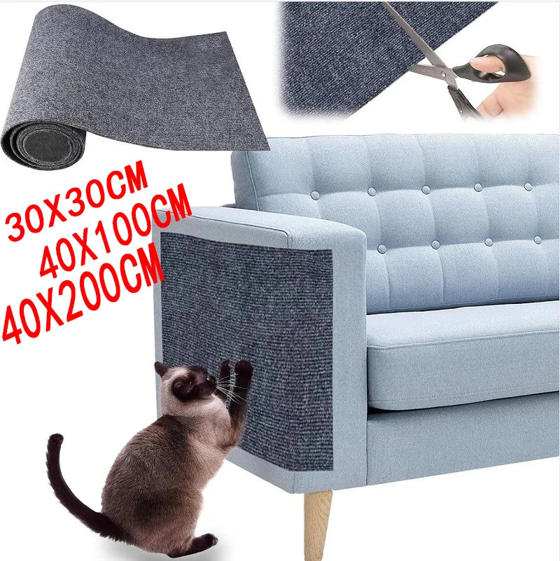 tapis chat adhésif gris moderne tissu anti dérapant protection meuble scratch single layer clothe