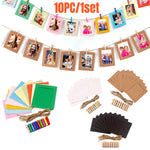 cadres photo bohèmes papier colorés pinces corde jute scrapbooking décoration maison festive
